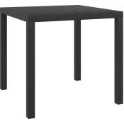 Table de jardin Noir 80 x 80 x 74 cm Aluminium et wpc