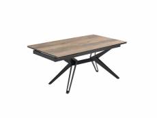 Table extensible 160-240 cm céramique effet bois pied trapèze - texas 07 65087488_65087500
