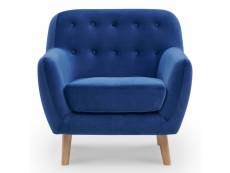 Verner velours - fauteuil en tissu velours bleu scandinave