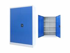 Vidaxl armoire de bureau métal 90 x 40 x 140 cm gris et bleu