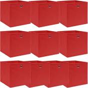Vidaxl - Boîtes de rangement 10 pcs Rouge 32x32x32