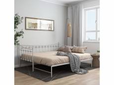 Vidaxl cadre de canapé-lit extensible blanc métal 90x200 cm