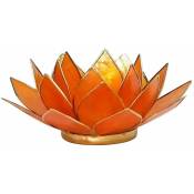 Zen Et Ethnique - Porte Bougie Fleur de Lotus Orange