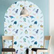 Ambiance-sticker - Papier peint intissé pré-encollé fresques géants - arche des oiseaux - adhésif décorative - 87x60cm - multicolore