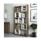 Azura Home Design - Bibliothèque box Noyer - crème