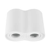 Barcelona Led - Applique plafond double en aluminium tub - Orientable - 2xGU10 Blanc - Blanc