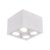 Biscuit Cube Blanc 4 Spots Orientables L. 17,8 X 17,8Cm