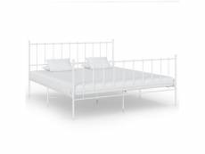 Cadre de lit blanc métal 180x200 cm