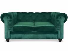 Canapé chesterfield 2 places velours vert itish