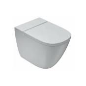 Ceramica Globo - Lavabo en céramique à poser 58x37 cm Globo Stockholm LA001BI Blanc - Céramique - Avec couvercle de toilette à fermeture souple