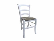 Chaise classique en bois, pour salle à manger, cuisine ou salon, made in italy, 46x42h87 cm, couleur blanc 8052773575560