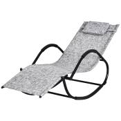 Chaise longue à bascule rocking chair design contemporain gris