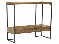 Console table console en bois de sapin et métal coloris marron clair - longueur 90 x profondeur 35 x hauteur 80 cm