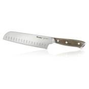 Couteau Santoku heritage de Metaltex avec manche en bois et lame intégrale de 18 cm