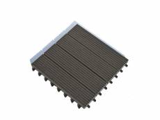 Dalle terrasse composite clipsable - brun foncé - lot de 11 dalles 30 x 30 cm