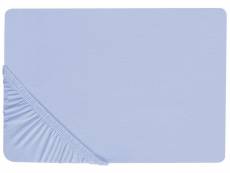 Drap-housse en coton 200 x 200 cm bleu clair janbu