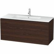 Duravit - L-Cube Meuble sous-lavabo suspendu, 2 tiroirs, largeur : 1220mm, pour Me par Starck 233612, Coloris: Noyer brossé Placage bois véritable