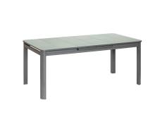 Ensemble Table rectangulaire extensible et 10 chaises de jardin en aluminium gris Milos Anthracite - 10 places - Jardiline