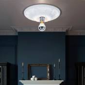 Etc-shop - Lampe en stuc plafonnier blanc plafonnier insolite en stuc rosace, plâtre, chic parisien, à concevoir soi-même, 1x E27, DxH 30x6 cm