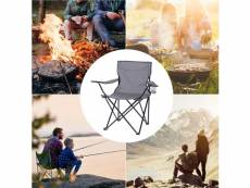 Fauteuil de camping chaise de camping pliante chaise de peche chaise de plage gris anthracite avec porte-gobelet 82x50xh80cm