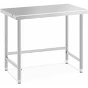 Helloshop26 - Table de travail acier inoxydable plan de travail plan de travail professionnel table de travail cuisine 100 x 60 cm 90 kg - Argenté