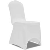 Housse de chaise extensible 100 pcs Blanc