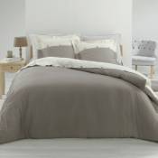Housse de couette Percale - Vice Versa Taupe/lin (240