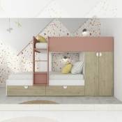 Iperbriko - Chambre avec lit superposé avec tiroirs