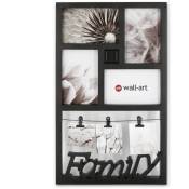K&l Wall Art - Cadre photo Collage moderne cuisine plastique noir pour photos Images Notes Fleurs séchées 27 x 46 cm, Family - noir