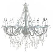 Lustre vénitien baroque 12 feux 1600 cristaux - The Living Store - Blanc