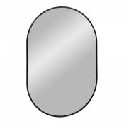 Miroir ovale 50x80cm contour en métal noir