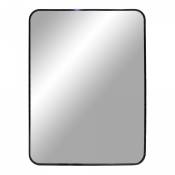 Miroir rectangulaire 70x50cm contour métal noir