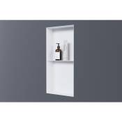 Niche murale de douche sans rebords, étagère encastrable douche acier inox - 30x60x10cm - NT306010X Blanc - Bernstein