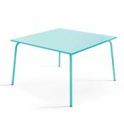 Oviala - Table à manger carrée en acier turquoise