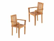Pack 2 fauteuils d'extérieur bois de teck de catégorie a 61x50x88cm Q87222935