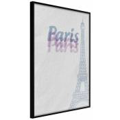 Paris Prix - Affiche Murale Encadrée 'pastel Paris' 20 x 30 Cm Noir