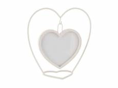 Paris prix - cadre photo à poser design "cœur" 25cm blanc