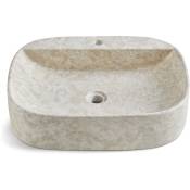 Pegane - Vasque à poser / lavabo ovale en marbre coloris