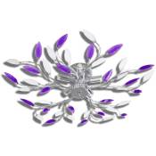 Plafonnier avec bras en acrylique Violet et blanc 5ampoules E14 vidaXL - Violet