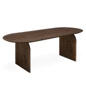 Table à manger ovale en bois de sapin marron 160x75,2cm