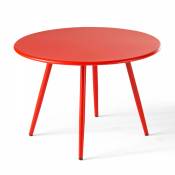 Table basse de jardin ronde en métal rouge 40 cm - Palavas - Rouge