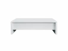 Table basse relevable - blanc laqué - l 120 x p 60