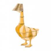 Table de chevet Junon Gold / Lampe Oie - L 76 x H 95 cm / Edition limitée numérotée - Ibride or en plastique