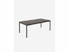 Table de jardin extensible coloris noir mat en aluminium - longueur 140 / 200 x profondeur 90 x hauteur 75 cm