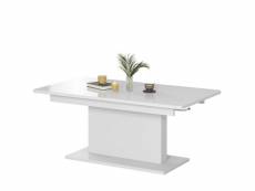 Table extensible et réglable en hauteur blanche allan