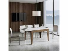 Table extensible moderne 90x120-180cm en bois de noyer