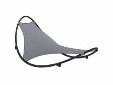 Vidaxl chaise longue à bascule avec roues acier et textilène gris