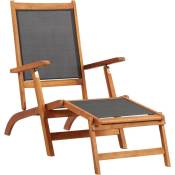 Vidaxl - Chaise longue d'extérieur Bois d'acacia massif et textilene
