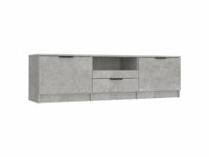 Vidaxl meuble tv gris béton 140x35x40 cm bois d'ingénierie