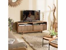 Alida - meuble tv 2 tiroirs 2 niches en bois de teck recyclé